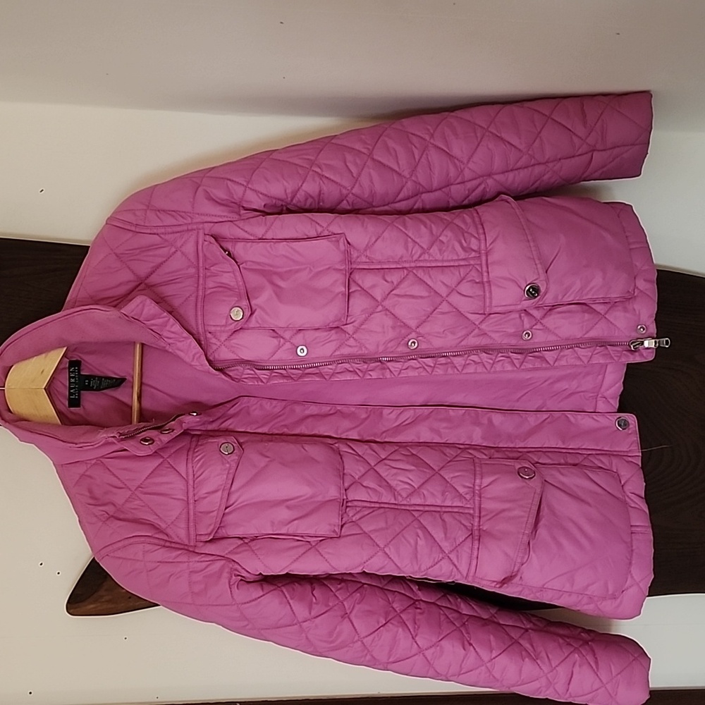 Lauren Ralph Lauren Quilted Down Coat Size XS Pink